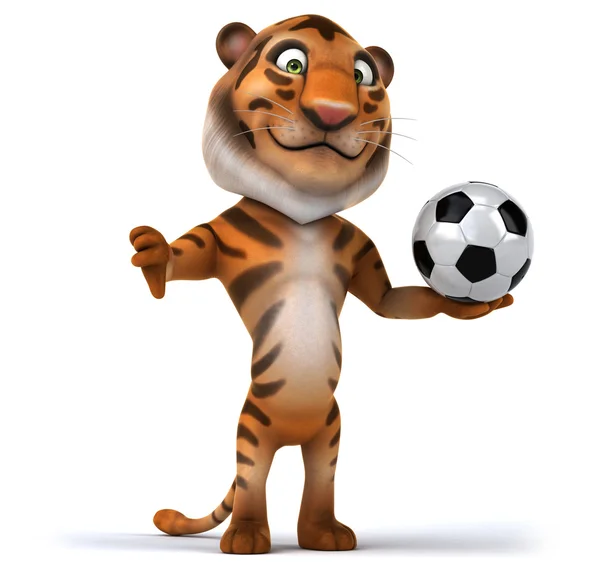 Tigre e bola de futebol — Fotografia de Stock