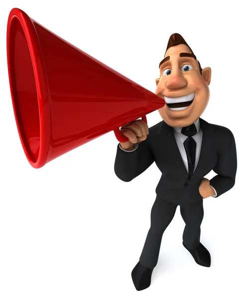 Businessman holding loud speaker — Stock Photo, Image