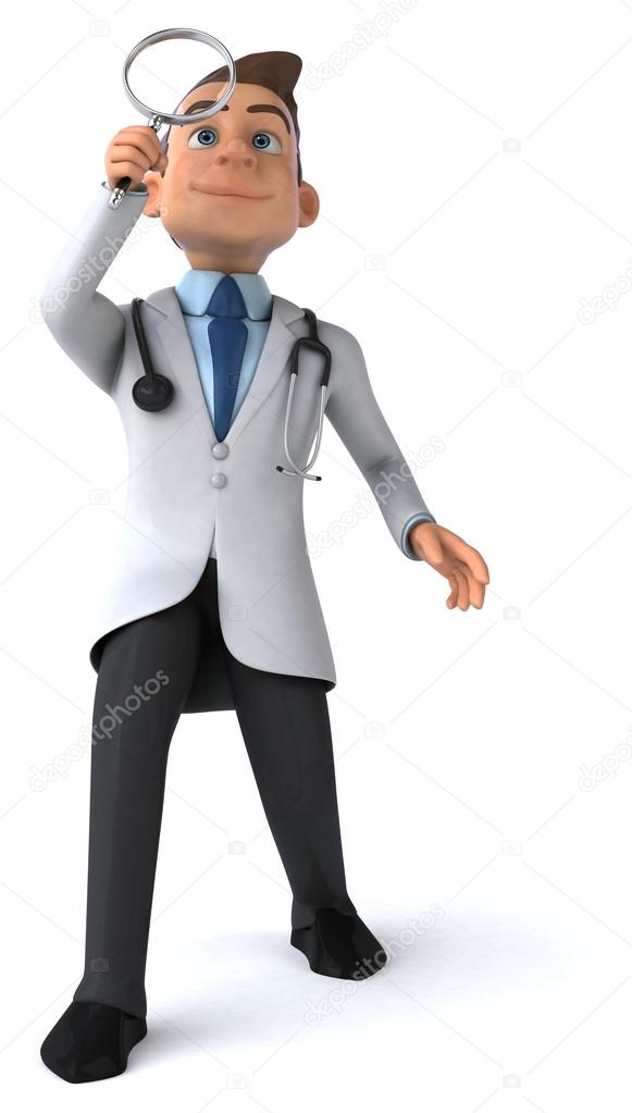 Personagem de desenho animado de médico. obrigado médicos e