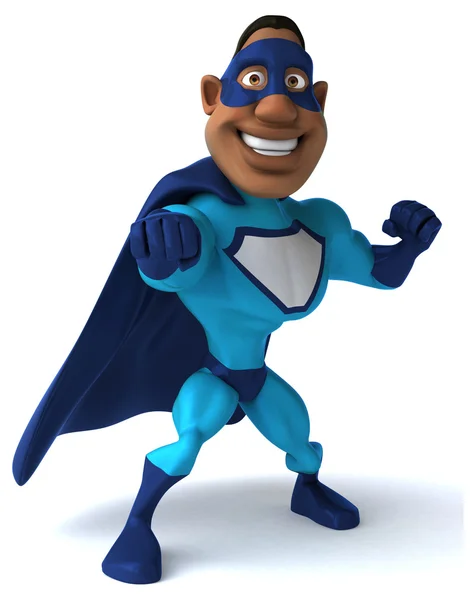 Веселый супергерой в маске — стоковое фото
