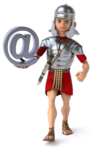 Roman soldier with email symbol — Stock Photo, Image