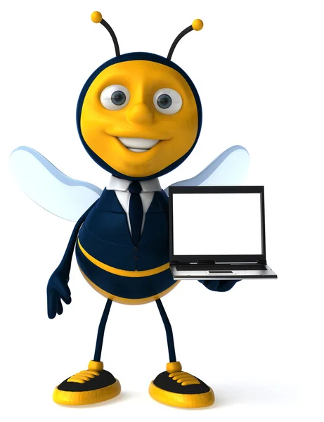コンピューターと楽しい蜂 — ストック写真