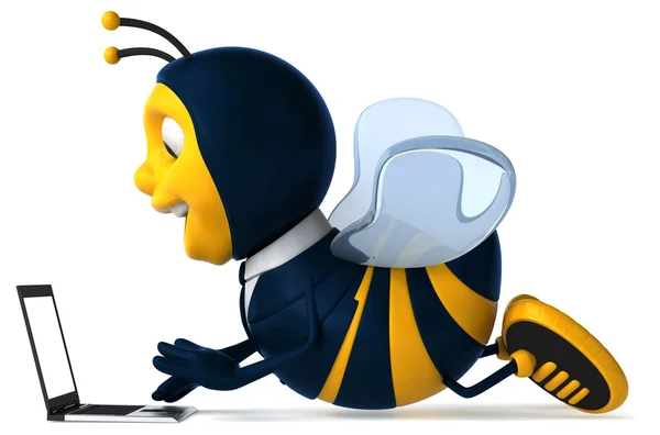 Leuk bee met computer — Stockfoto