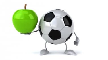 Bir elma ile çizgi film futbol topu