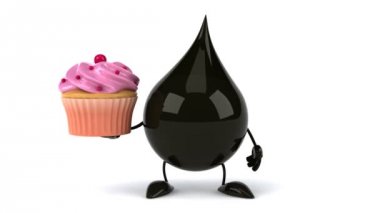 Siyah yağ damla ile cupcake