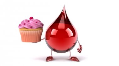Çizgi film kan damlası ve cupcake