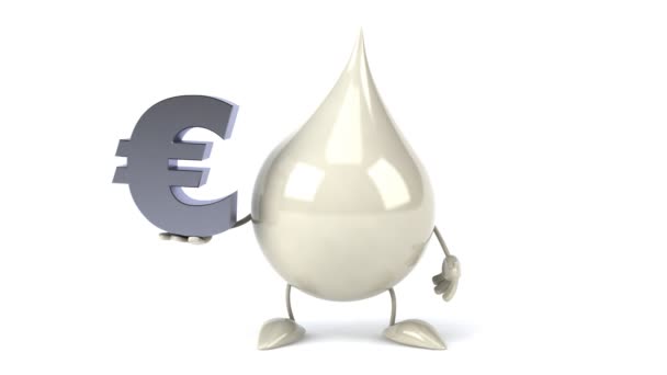 Melk en euro-teken — Stockvideo