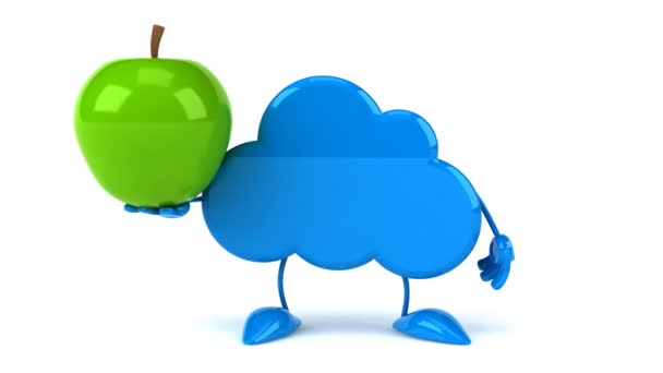 Leuk wolk met apple — Stockvideo