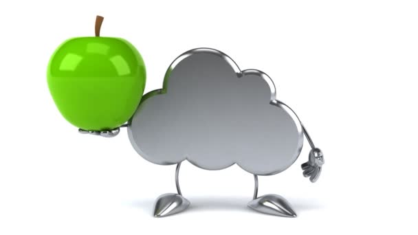 Leuk wolk met apple — Stockvideo