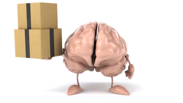 Cerveau amusant avec des boîtes — Video