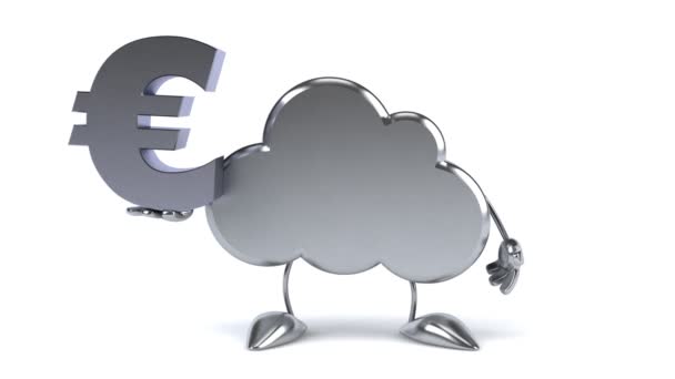 Nube con euro — Vídeo de stock