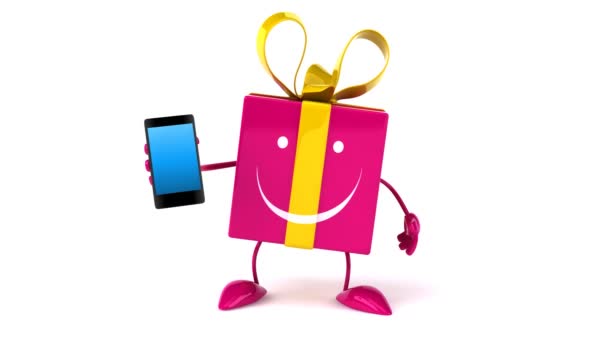 Regalo divertente con telefono — Video Stock