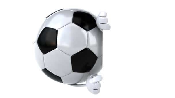 Fotboll boll med tomt ombord — Stockvideo