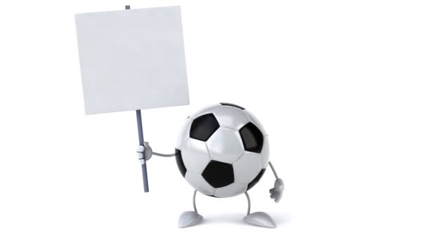 Football ball with blank board — Stock Video