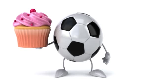 Футбольный мяч с кексом — стоковое видео