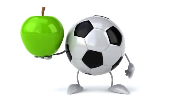 Kreskówka piłka nożna piłka z jabłkiem — Wideo stockowe