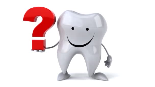Eğlenceli diş ve soru işareti — Stok video