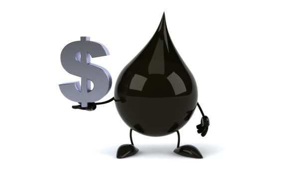 Black Oil drop with dollar sign — Stock Video