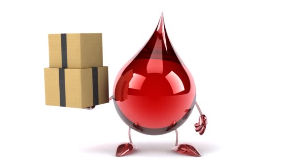 Cartoon blood drop and boxes — Stock Video