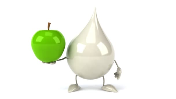 牛奶滴和苹果 — 图库视频影像