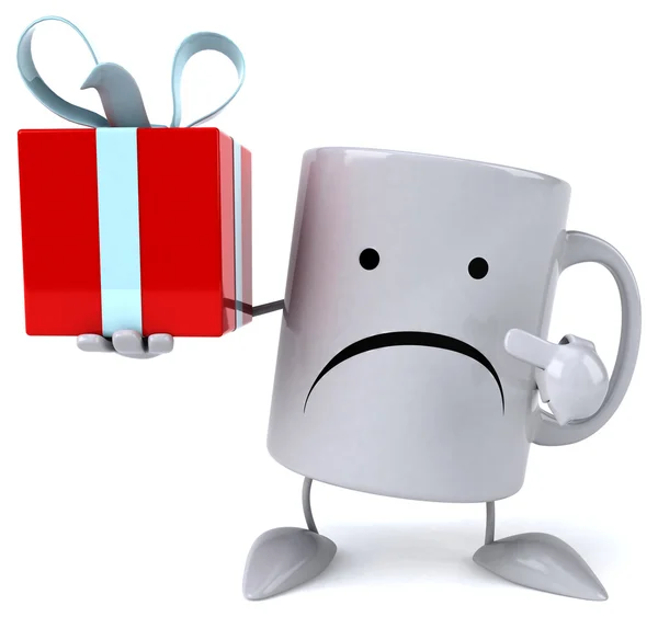 Fun mug with gift — Stock Photo, Image