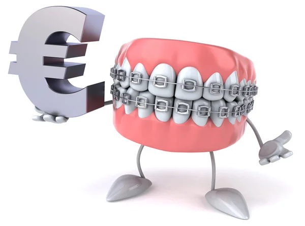 Teeth with euro sign — Stock Photo, Image