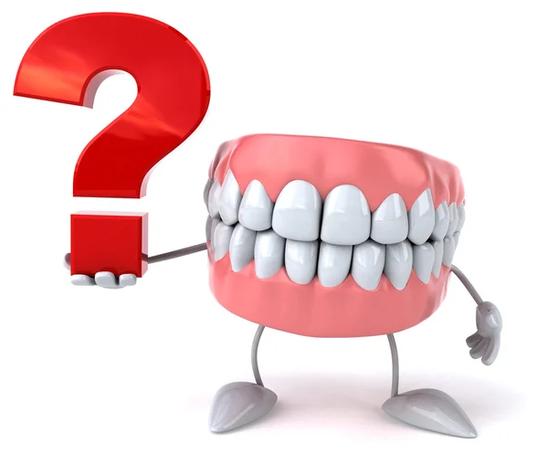 Fun teeth with question mark — Stock Photo, Image