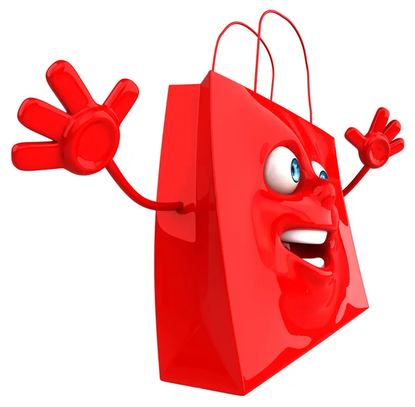 Fun cartoon shopping bag — Stock Photo, Image