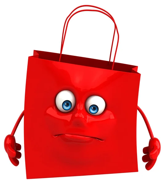 Fun cartoon shopping bag — Stock Photo, Image