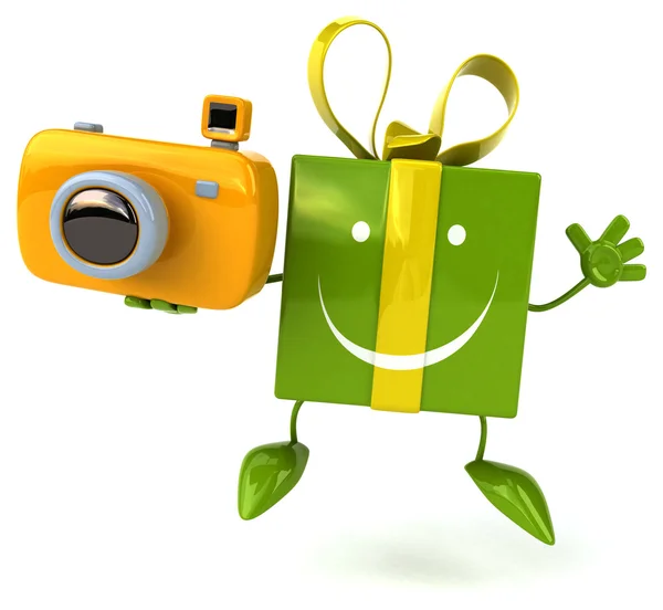 Divertente regalo cartone animato con fotocamera — Foto Stock