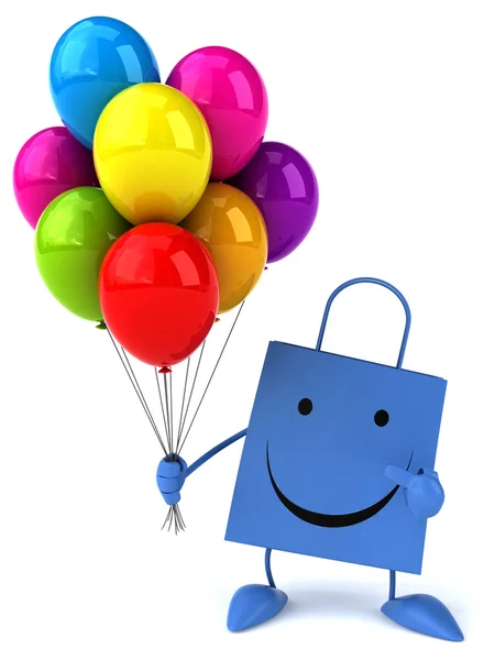 Zábavné nákupní tašku s balónky — Stock fotografie