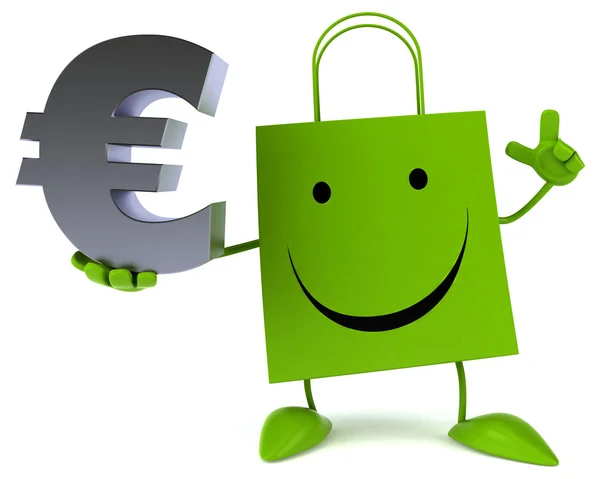 Shopping bag with euro sign — Stock Photo, Image