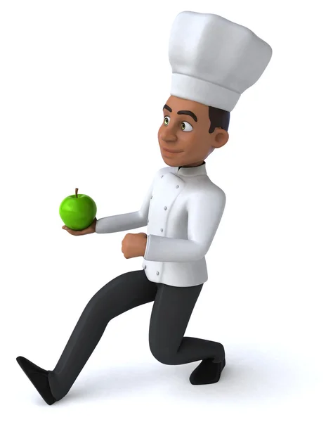 Chef divertido com uma maçã — Fotografia de Stock