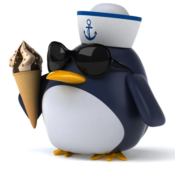 Zabawne kreskówki Pingwin — Zdjęcie stockowe