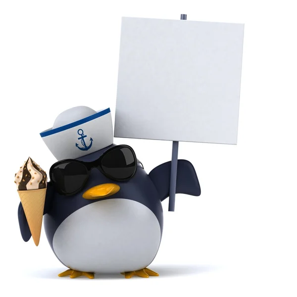 Pinguim de desenho animado divertido — Fotografia de Stock
