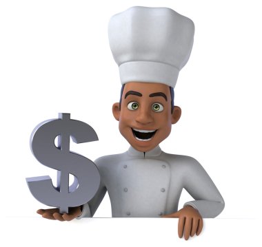 Dolar işareti olan eğlenceli Şef