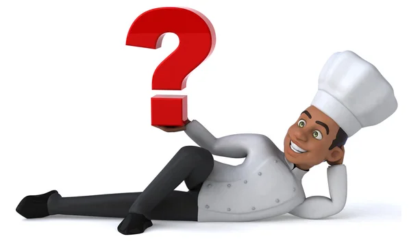 Fun chef with question mark — Stock Photo, Image