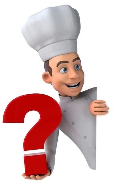 Fun chef with question mark — Stock Photo, Image