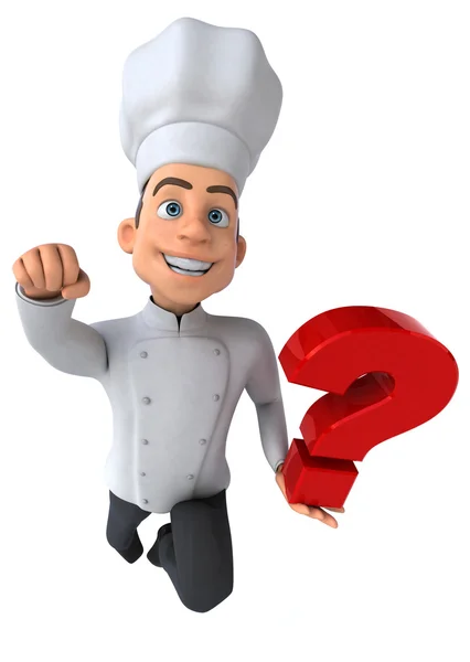 Fun chef with question mark — Stock Photo, Image