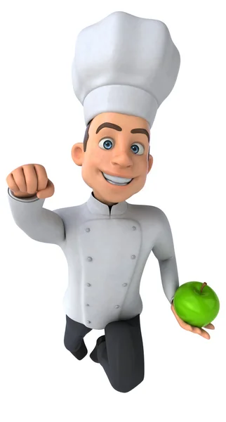 Cartoon Chef con una mela — Foto Stock