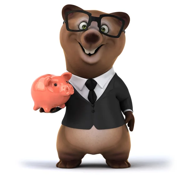 Divertido oso en traje de negocios —  Fotos de Stock