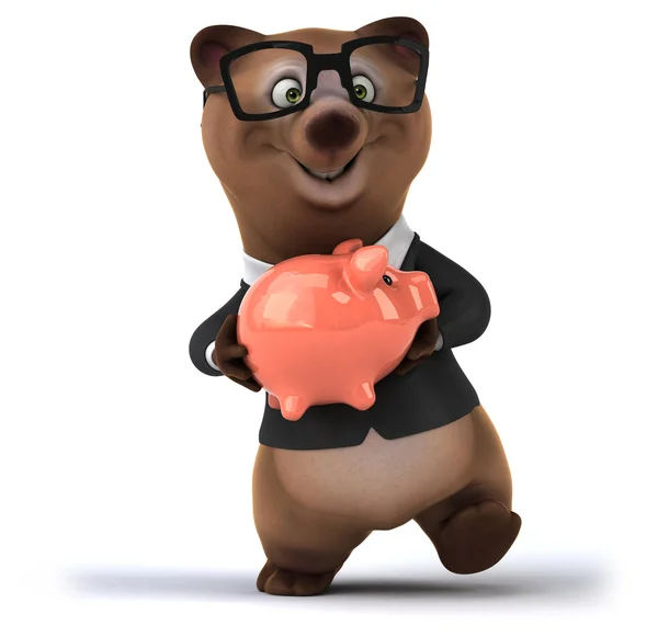 Веселый медведь в деловом костюме — стоковое фото