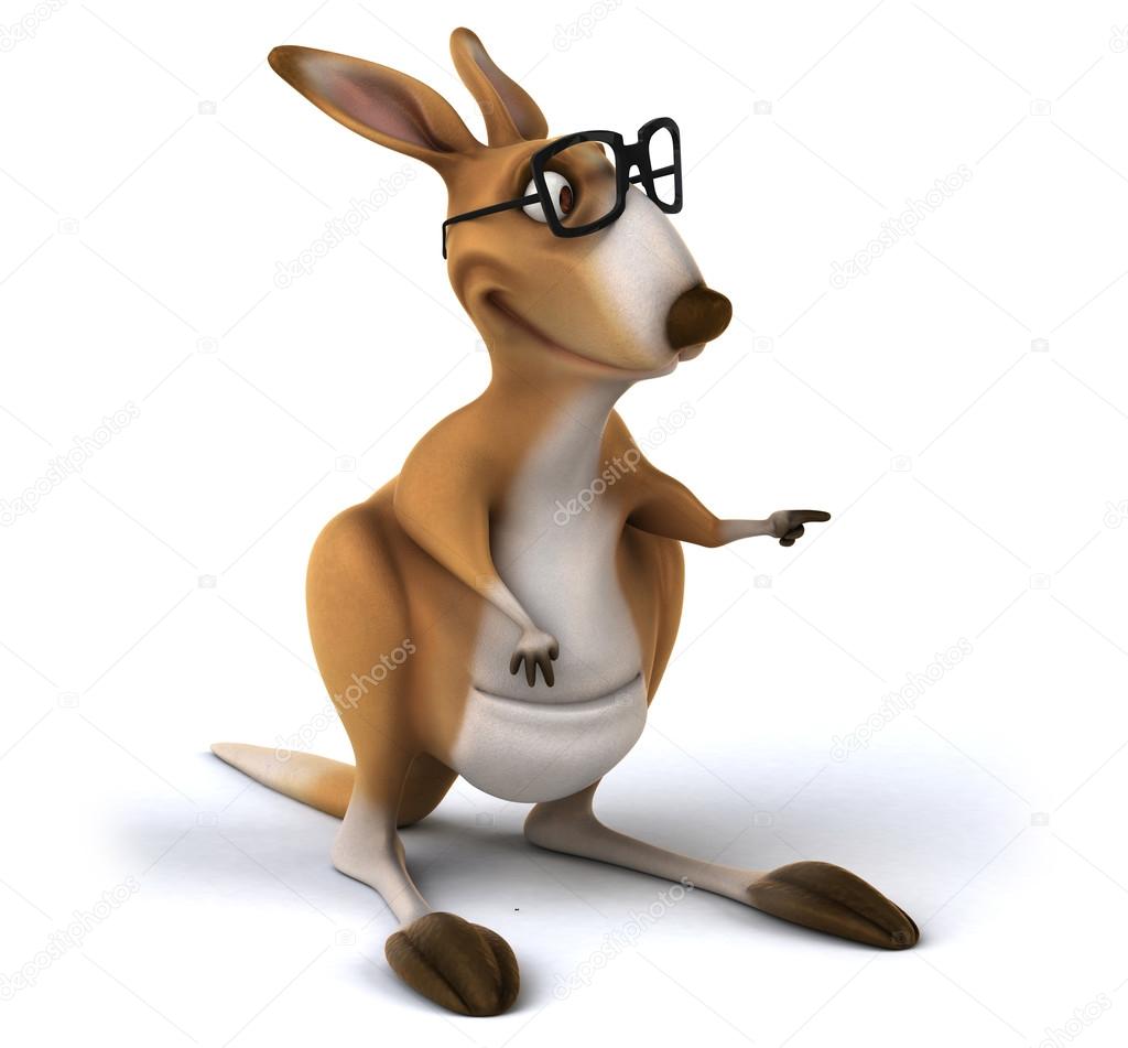 Fun kangaroo in glasses