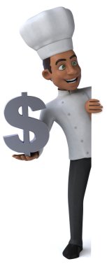 Dolar işareti olan eğlenceli Şef