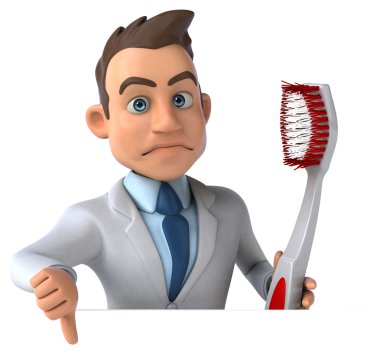 Diş fırçası ile eğlenceli doktor