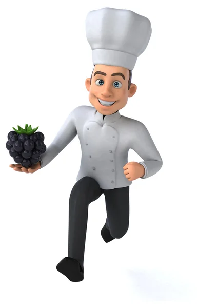 Leuk chef-kok met blackberry — Stockfoto
