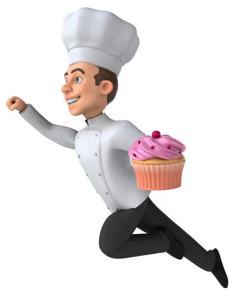Chef divertido com cupcake — Fotografia de Stock