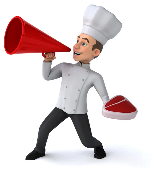 Fun chef with steak — Stock Photo, Image