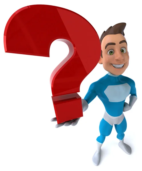 A superhero with a question mark — Stock Photo, Image