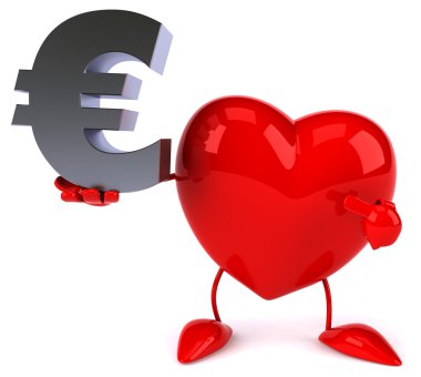 Euro simgesi ile eğlenceli kalp